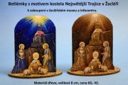 Betlém s motivem kostela Nejsvětější Trojice v Žacléři, dřevo, 8 cm, 69,-